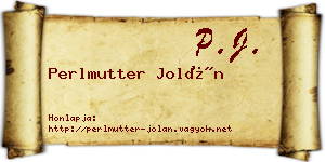 Perlmutter Jolán névjegykártya